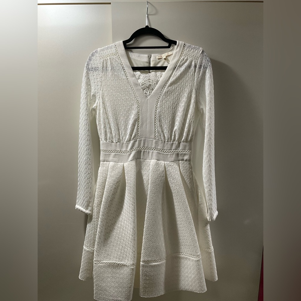 Maje Ivory Long Sleeve Dress